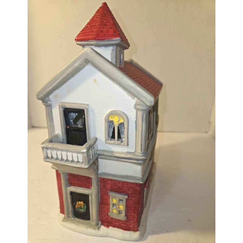Lemax Lighted Porcelain Christmas Village House Painted Multicolor 1 Pack
